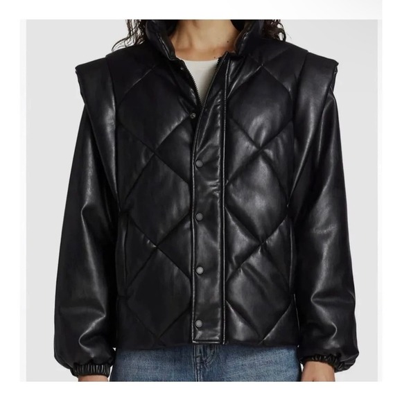 PISTOLA NWT Collista Black Convertible Quilted Puffer Coat Removable Sleeves XL - Picture 2 of 10